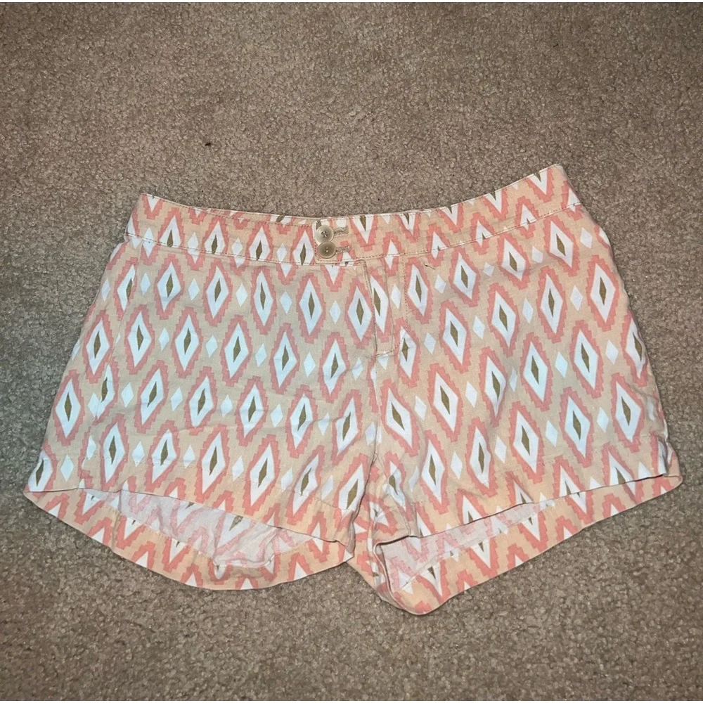 Carole Little Tan, Pink & White High Waist shorts size 0 - Picture 5 of 7
